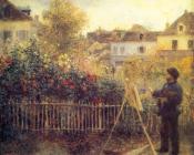 皮埃尔奥古斯特雷诺阿 - Claude Monet Painting in his Garden at Argenteuil